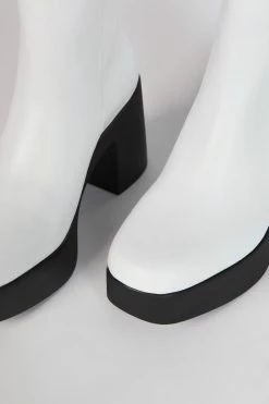 Intentionally Blank DRUE 3.0 HEELED BOOT White SHOES