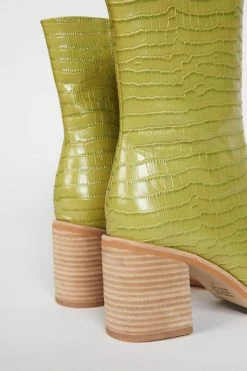 Intentionally Blank CONTOUR HEELED BOOT Apple Green SHOES