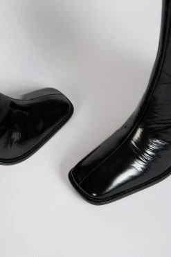 Intentionally Blank SHOES CONTOUR HEELED BOOT Black Crinkle 9 Intentionally Blank SHOES CONTOUR HEELED BOOT Black Crinkle