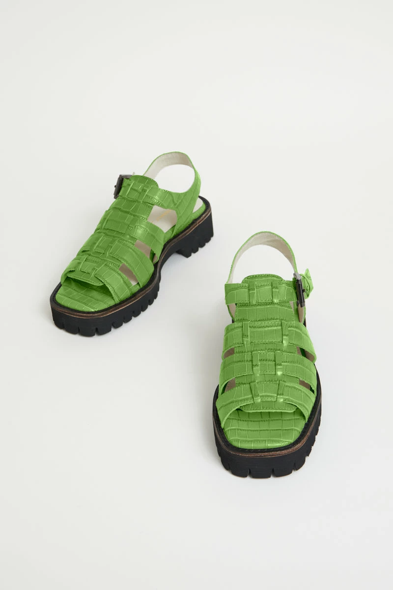 Intentionally Blank HADDIE FISHERMAN SANDAL Apple Green SHOES 6 Intentionally Blank HADDIE FISHERMAN SANDAL Apple Green SHOES