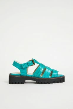 Intentionally Blank HADDIE FISHERMAN SANDAL Aqua SHOES