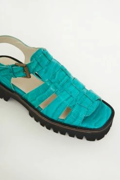 Intentionally Blank HADDIE FISHERMAN SANDAL Aqua SHOES