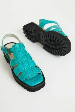 Intentionally Blank HADDIE FISHERMAN SANDAL Aqua SHOES