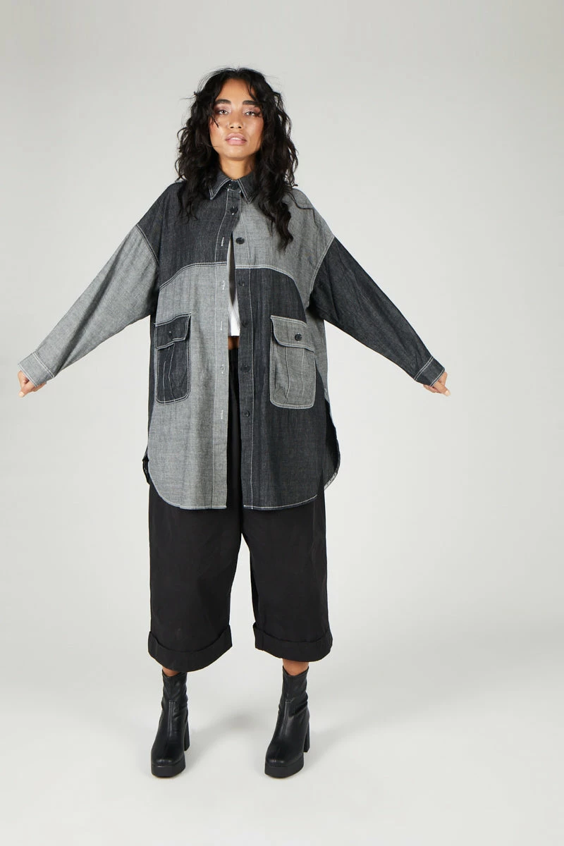 Intentionally Blank HEZEL Button Down Grey 5 Intentionally Blank HEZEL Button Down Grey