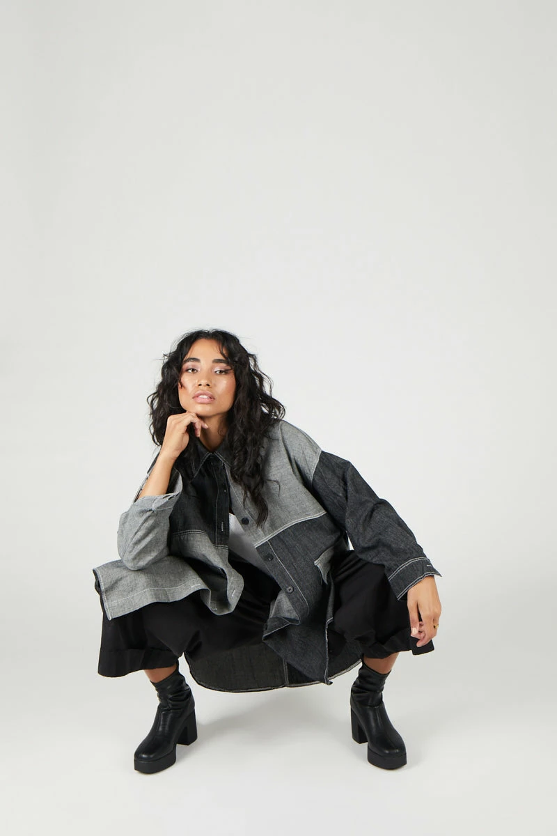 Intentionally Blank HEZEL Button Down Grey 7 Intentionally Blank HEZEL Button Down Grey