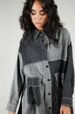 Intentionally Blank HEZEL Button Down Grey
