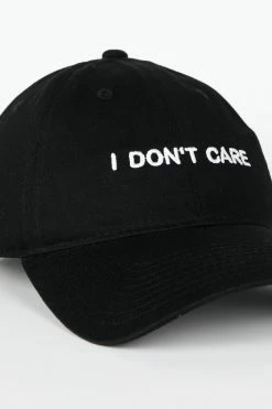 Intentionally Blank I DON'T CARE Dad Cap Black White ACCESSORIES