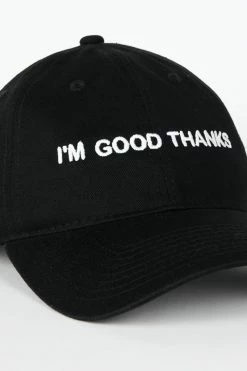 Intentionally Blank I'M GOOD THANKS Dad Cap Black White