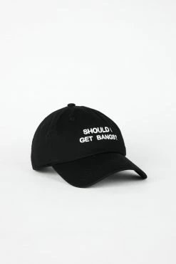 Intentionally Blank SHOULD I GET BANGS Dad Cap Black/White ACCESSORIES