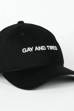 Intentionally Blank GAY AND TIRED Dad Cap Black/White 6 Intentionally Blank GAY AND TIRED Dad Cap Black/White