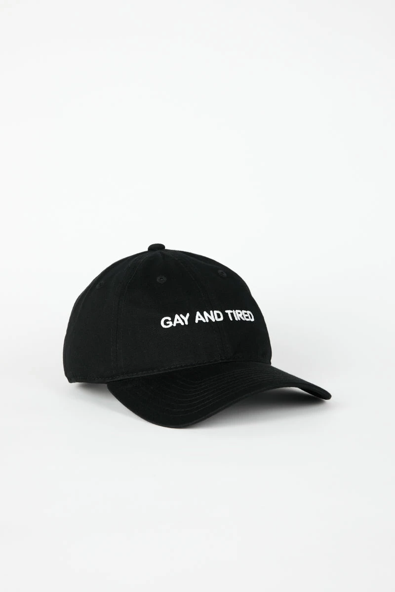 Intentionally Blank GAY AND TIRED Dad Cap Black/White 3 Intentionally Blank GAY AND TIRED Dad Cap Black/White