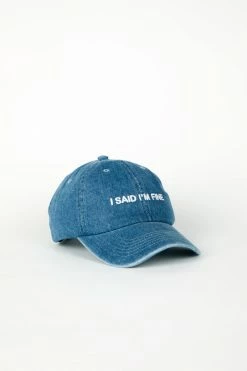 Intentionally Blank I SAID I'M FINE Dad Cap Denim/White ACCESSORIES
