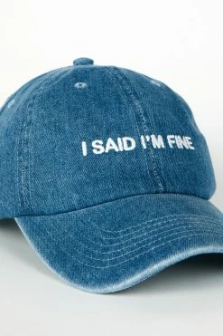 Intentionally Blank I SAID I'M FINE Dad Cap Denim/White ACCESSORIES