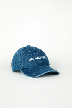 Intentionally Blank Outlet Store 18 Intentionally Blank ACCESSORIES GAY AND TIRED Dad Cap Denim/White