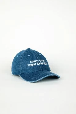 Intentionally Blank CAN'T EVEN THINK STRAIGHT Dad Cap Denim/White