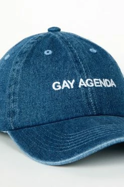 Intentionally Blank GAY AGENDA Dad Cap Denim/White