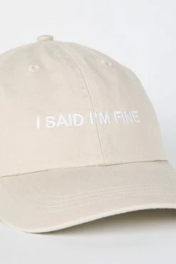 Intentionally Blank ACCESSORIES I SAID I'M FINE Dad Cap Sand/White