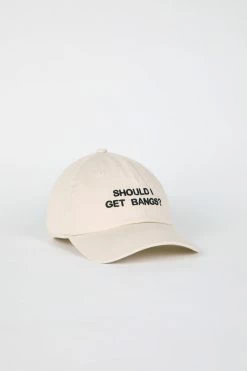 Intentionally Blank SHOULD I GET BANGS Dad Cap Sand/Black