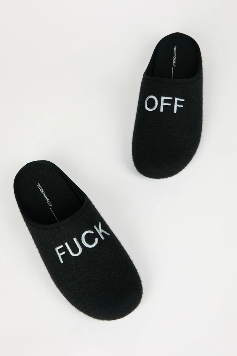 Intentionally Blank MEN'S ANTI-SOCIAL SLIPPER BLACK ACCESSORIES 3 Intentionally Blank MEN'S ANTI-SOCIAL SLIPPER BLACK ACCESSORIES