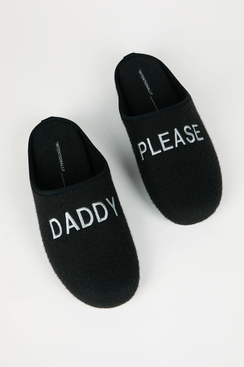Intentionally Blank ACCESSORIES MEN'S DADDY PLEASE SLIPPER BLACK 3 Intentionally Blank ACCESSORIES MEN'S DADDY PLEASE SLIPPER BLACK