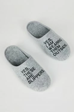 Intentionally Blank ACCESSORIES MEN'S NO SHAME SLIPPER CHARCOAL