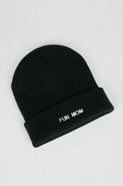 Intentionally Blank FUN MOM Knit Beanie Black/White ACCESSORIES