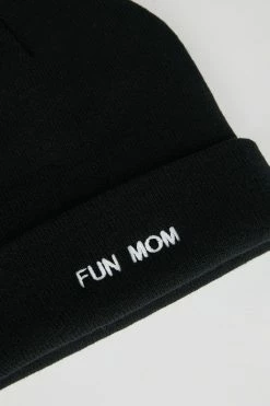 Intentionally Blank FUN MOM Knit Beanie Black/White ACCESSORIES 5 Intentionally Blank FUN MOM Knit Beanie Black/White ACCESSORIES