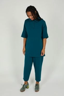 Intentionally Blank MIKEY KNIT POLO SET Teal