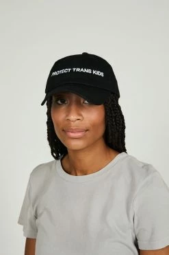 Intentionally Blank PROTECT TRANS KIDS Dad Cap Black/White
