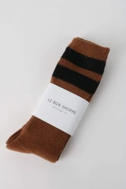 Le Bon GRANDPA VARSITY SOCKS TAWNY BLACK STRIPE LIFELIFE
