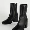 Intentionally Blank SHOES CONTOUR HEELED BOOT Black Leather