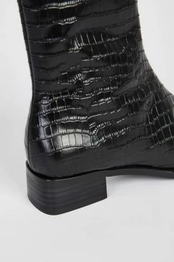 Intentionally Blank TOUR BOOT Black Croc SHOES