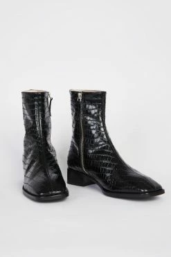 Intentionally Blank TOUR BOOT Black Croc SHOES