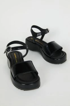 Intentionally Blank DISHES FLATFORM SANDAL Black