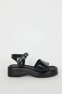 Intentionally Blank DISHES FLATFORM SANDAL Black