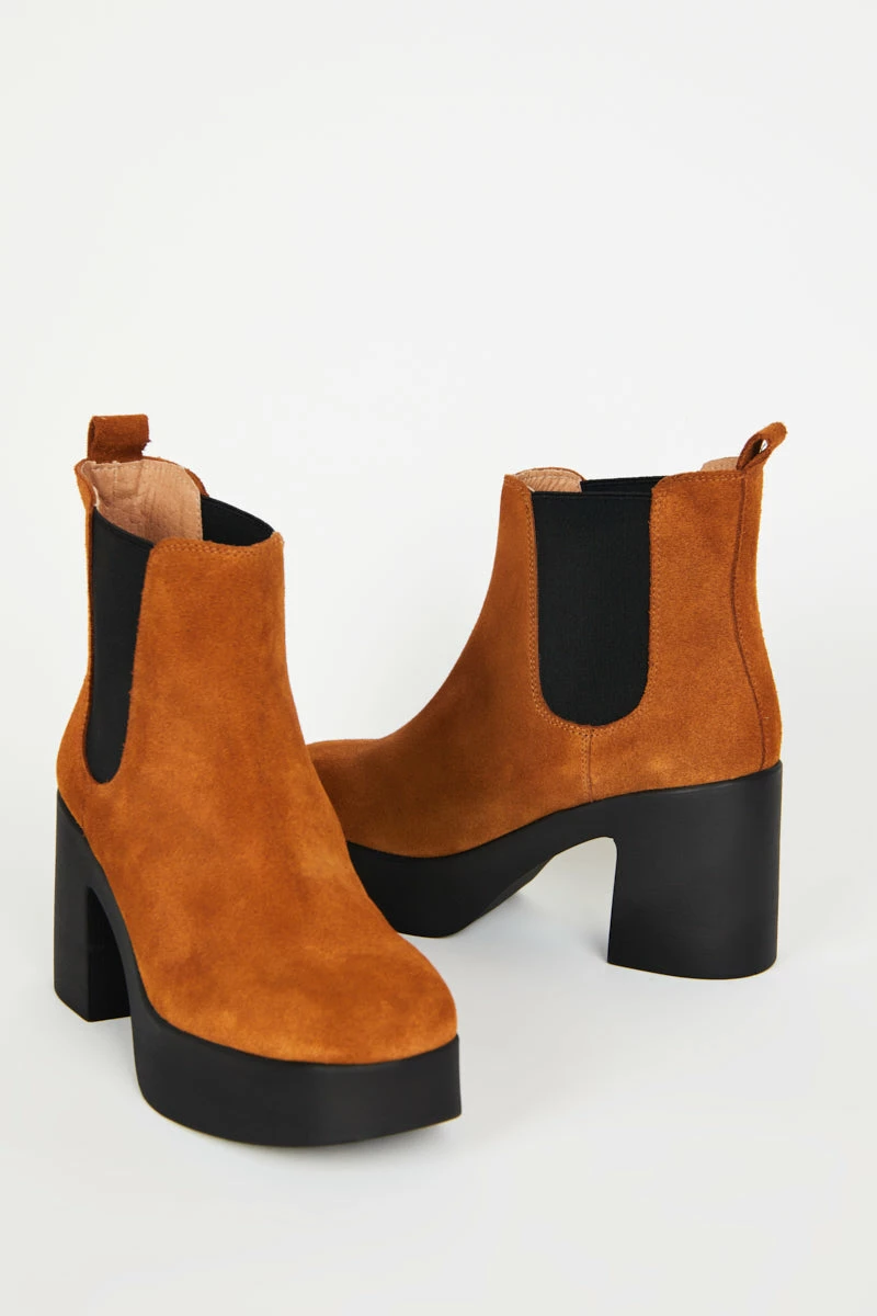 Intentionally Blank DRUE PLATFORM BOOT Tan Suede SHOES 4 Intentionally Blank DRUE PLATFORM BOOT Tan Suede SHOES
