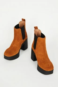 Intentionally Blank DRUE PLATFORM BOOT Tan Suede SHOES
