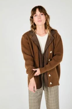 Intentionally Blank DEUX CARDIGAN BROWN