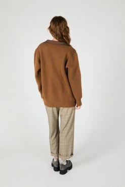 Intentionally Blank DEUX CARDIGAN BROWN
