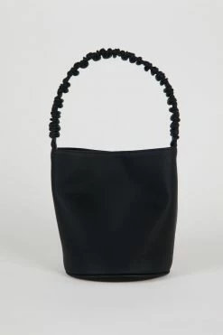 Intentionally Blank ACCESSORIES SCRUNCHIE BUCKET BAG Black Vegan