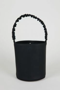 Intentionally Blank ACCESSORIES SCRUNCHIE BUCKET BAG Black Vegan