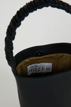 Intentionally Blank ACCESSORIES SCRUNCHIE BUCKET BAG Black Vegan