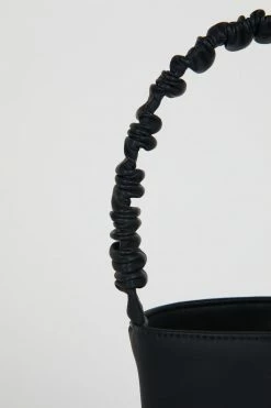 Intentionally Blank ACCESSORIES SCRUNCHIE BUCKET BAG Black Vegan