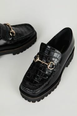 Intentionally Blank SHOES HK-2 Loafer Black Croc 11 Intentionally Blank SHOES HK-2 Loafer Black Croc
