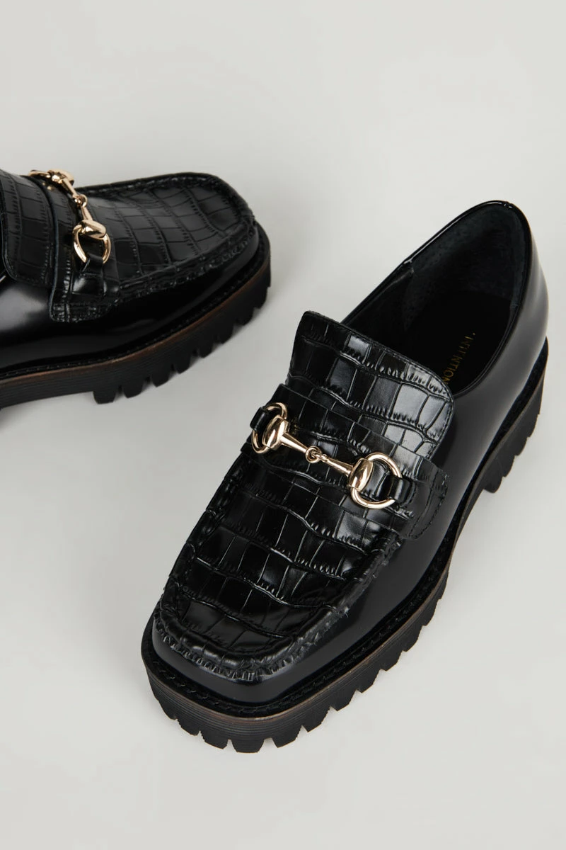 Intentionally Blank SHOES HK-2 Loafer Black Croc 6 Intentionally Blank SHOES HK-2 Loafer Black Croc
