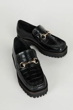 Intentionally Blank SHOES HK-2 Loafer Black Croc 10 Intentionally Blank SHOES HK-2 Loafer Black Croc