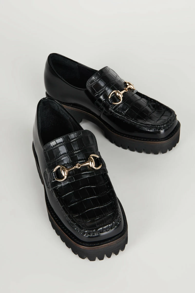 Intentionally Blank SHOES HK-2 Loafer Black Croc 5 Intentionally Blank SHOES HK-2 Loafer Black Croc