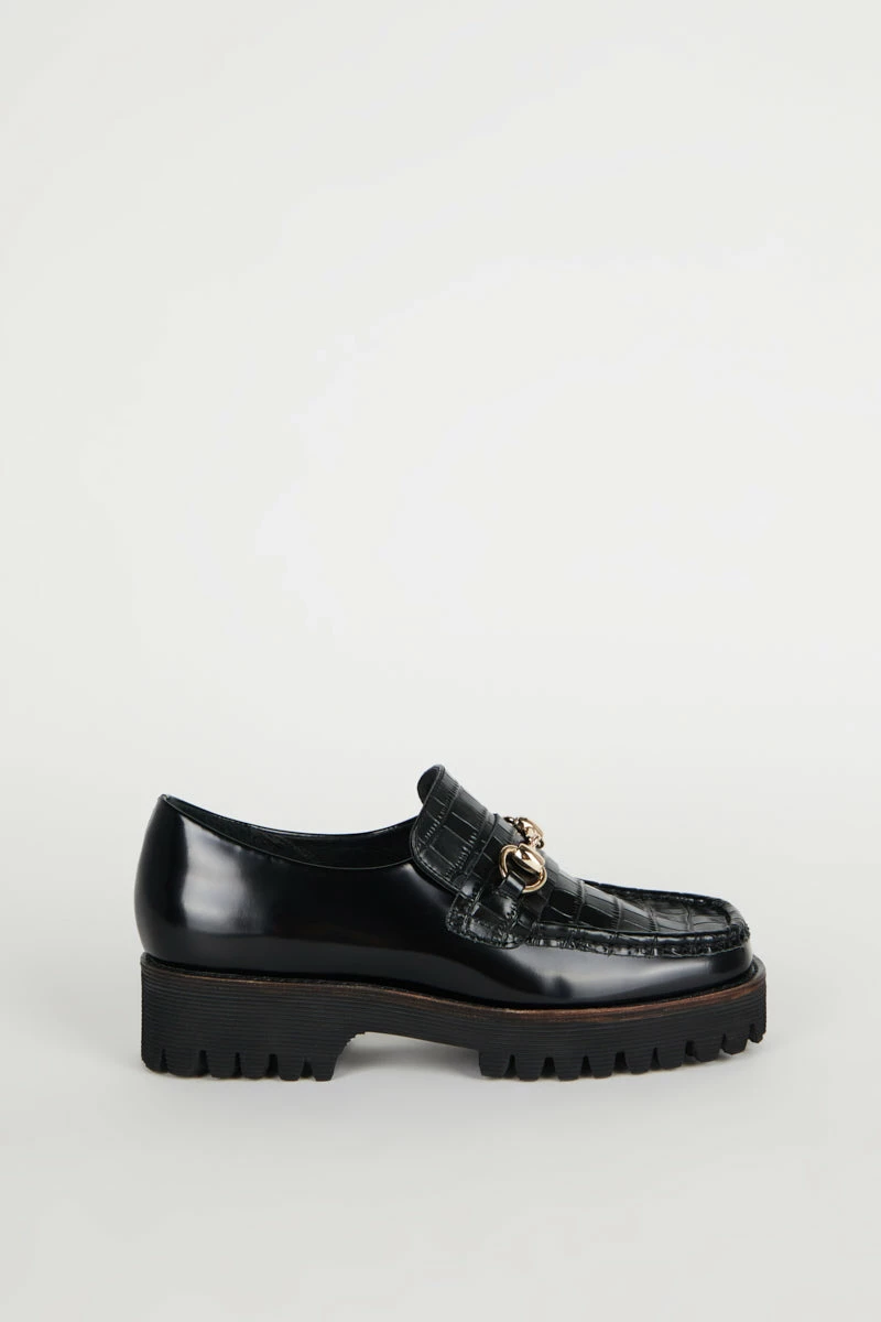 Intentionally Blank SHOES HK-2 Loafer Black Croc 8 Intentionally Blank SHOES HK-2 Loafer Black Croc