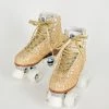 Intentionally Blank PRE-PARTY ROLLER SKATE GOLD GLITTER IB ROLLER SKATES