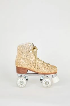 Intentionally Blank PRE-PARTY ROLLER SKATE GOLD GLITTER IB ROLLER SKATES